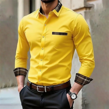Business Casual Shirt BC Men Fashion Solid Long Sleeve Shirt - Business Casual Shirt - BC - Mad Fly Essentials