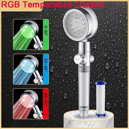 Color Changing LED RGC Automatic Shower Head