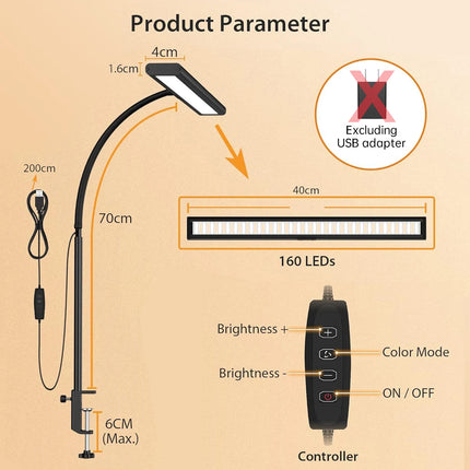 Desk Lamp LED Office Home Gooseneck Adjustable Light - Desk Lamp - Kakaxi - Mad Fly Essentials