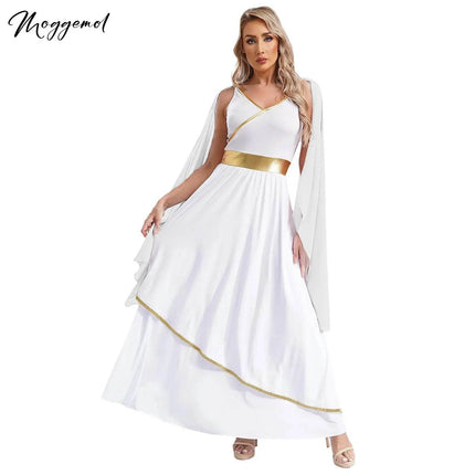 Retro Party Greek Toga Goddess Halloween Costume Dress Women Accessories - Mad Fly Essentials