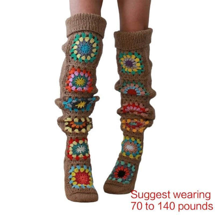 Women Vintage Crochet Thigh High Knee Socks - Mad Fly Essentials