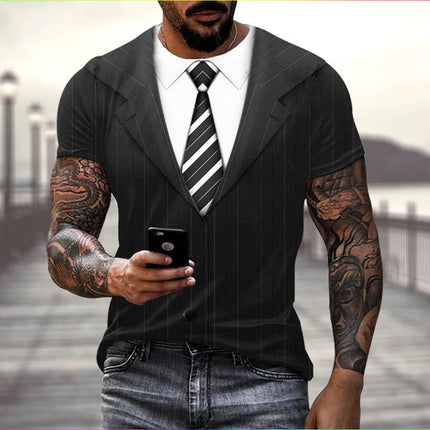 Shirt Men Fashion 3D Short Suit Graphic Tee - Shirt - Gothica - Mad Fly Essentials