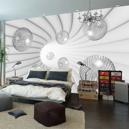 Custom Modern 3D Stereoscopic Ball Mural Wallpaper