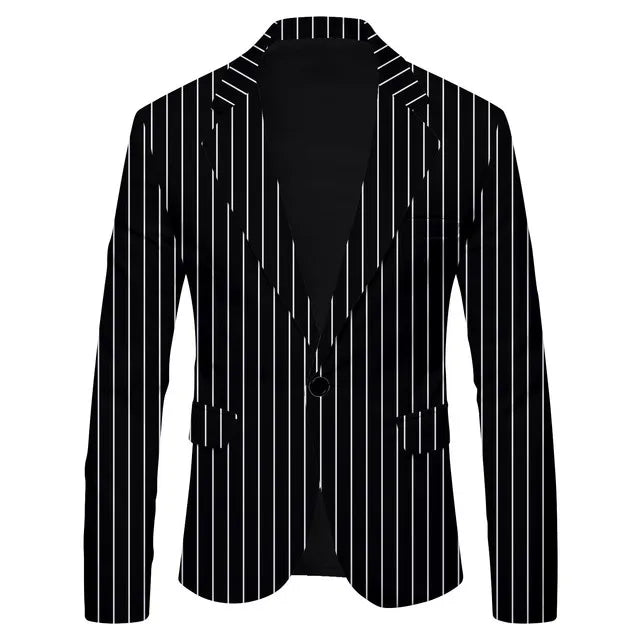 Men Leopard Striped Fashion Trendy Blazer Jacket