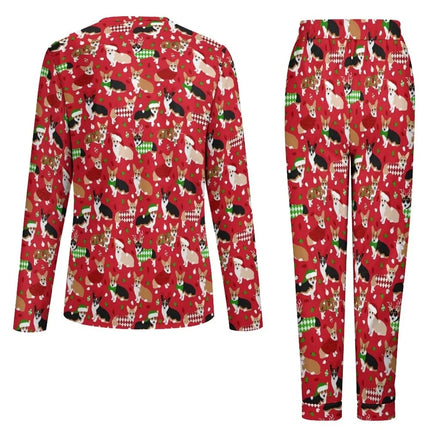 Women Corgi Dog Animal 2pc Sleepwear Pajama Set