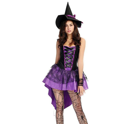 Women Carnival Halloween Purple Witch Costume - Mad Fly Essentials