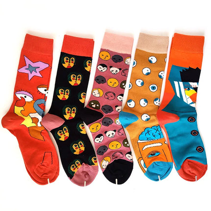 Socks Women Cute Cartoon 4pair Fashion Long Footwear - Socks - Vogul - Mad Fly Essentials