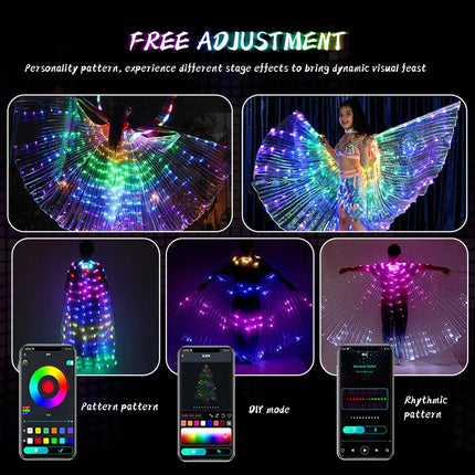Fairy Belly Dancing LED Wings DIY RGB Costume Wear