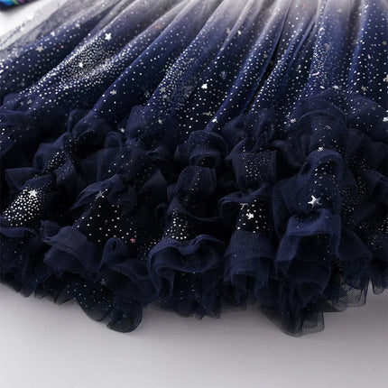 Tutu Dress Girl Long Gradient Silver Star Birthday Dress - Tutu Dress - Ogilvy Mather - Mad Fly Essentials