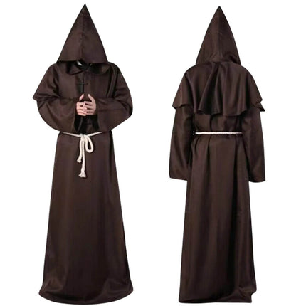 Medieval Monk Hooded Cape Men Costume Wear - Mad Fly Essentials