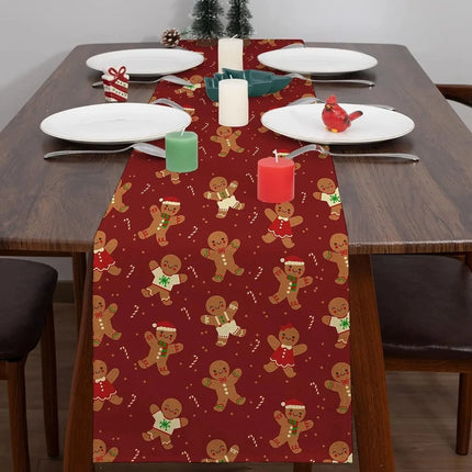Home Christmas Holiday Linen Gnome Table Runners