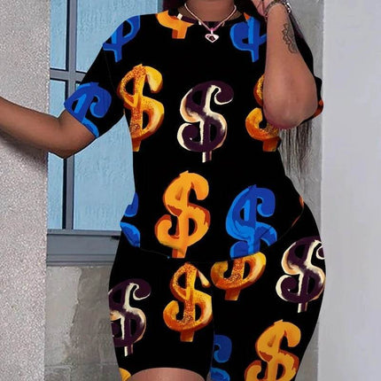 Women Plus Money Short Outfit Set - Mad Fly Essentials