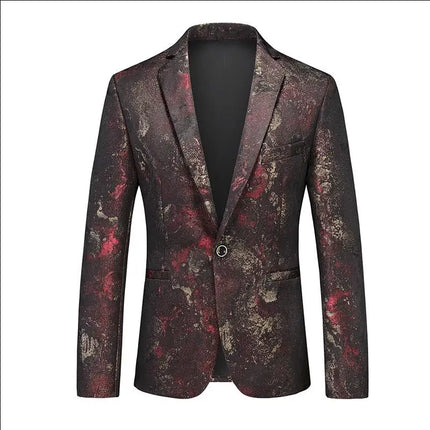 Blazer Men 3D Sequin Printed Pocket Lapel Blazer - Blazer - Micoopie - Mad Fly Essentials