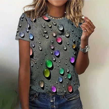 Shirt Women 3D Love Hearts Short Tops - Shirt - PMRUN - Mad Fly Essentials