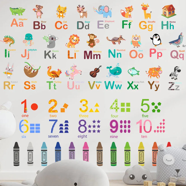 3D Wall Sticker Creative Animal Alphabet Wall Decor - 3D Wall Sticker - Diantu - Mad Fly Essentials