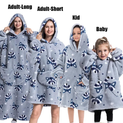 Hoodies Women Family Matching XL Lion Plush Blanket Hoodies - Animal Game - Mad Fly Essentials