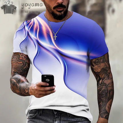 Shirt Men Psychedelic Flame Aurora 3D Summer Tee - Shirt - Oufisun - Mad Fly Essentials
