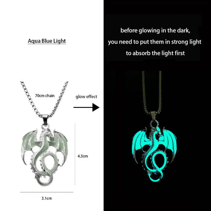 Necklace Luminous Kids Gothic Dragon Neck Cord Party Pendant Boy New - Losstower - Necklace - Mad Fly Essentials