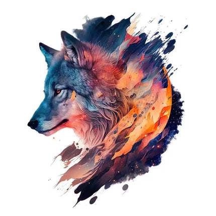 Home 3D Wolf Animal Watercolor Wall Stickers