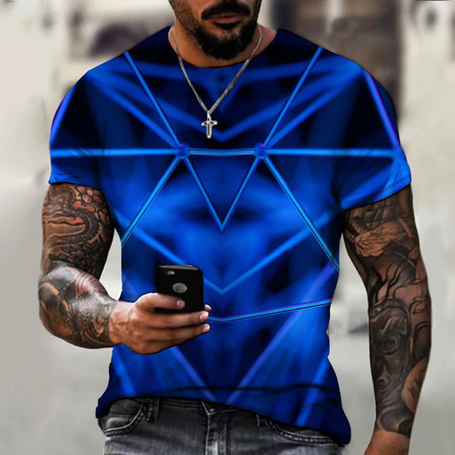 Men 3D Gradient Hip Hop Summer Shirts