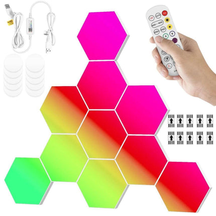 RGBIC LED Smart App Remote Hexagonal DIY Night Lights - Mad Fly Essentials
