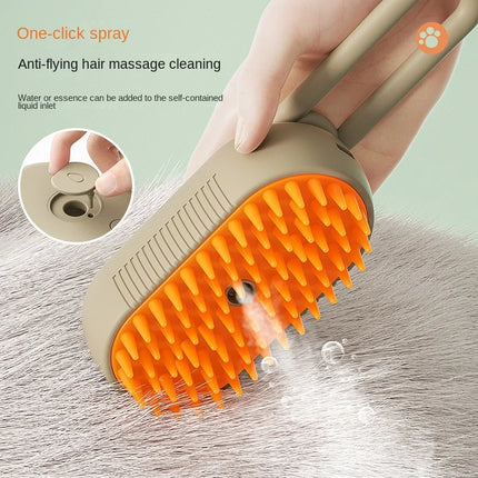 Pet Steam Brush Electric Spray Hair Dog Grooming Comb