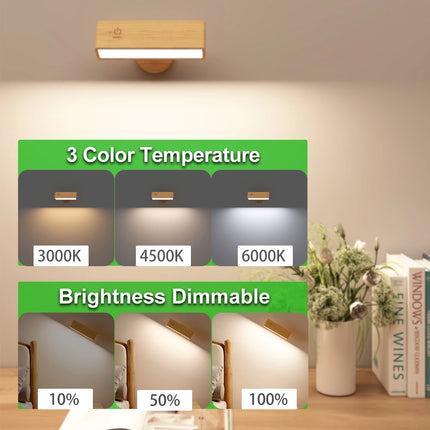 LED Pendant Light 360 Rotatable Beech Wood Wall Lamp - LED Pendant Light - IMDGR - Mad Fly Essentials