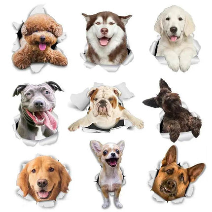 Funny Bulldog Retriever 3D Wall Sticker – Mad Fly Essentials