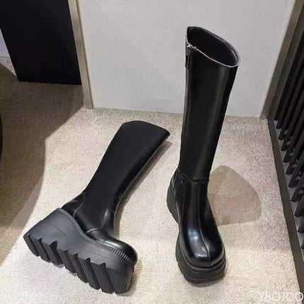 Boots Women Trendy Platform Black Heel Zip Footwear - Boots - Snow fox valley - Mad Fly Essentials