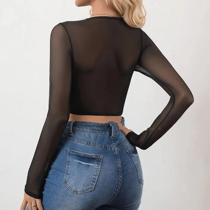 Crop Top Women Blouse Black Floral Fashion Seasonal Wear - Crop Top - thefound - Mad Fly Essentials