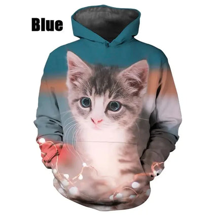 Hoodies Men Funny Animals 3D Cat Long Pullover - Hoodies - Heatboywade - Mad Fly Essentials