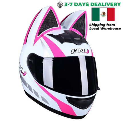 Motorcycle Full Face Cat Ear Detachable DOT Certified Helmet
