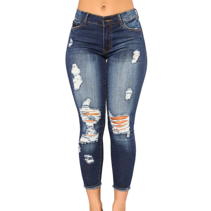 Jeans Women High Waisted Stretch Ripped Skinny Jeans - Honeygaga - Mad Fly Essentials