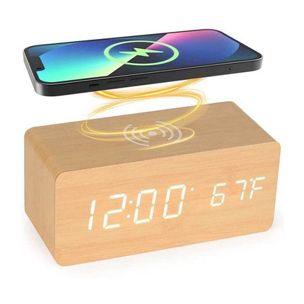 Voice Control Wooden Digital Alarm Clock - Mad Fly Essentials