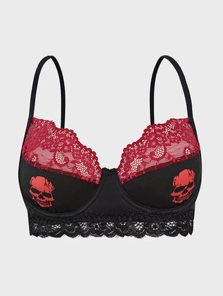 Bra Women Ultra Thin Lace Skull Underwear Bralette - Bra - Wensilian - Mad Fly Essentials