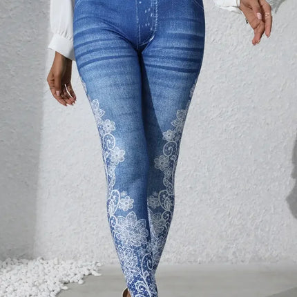 Leggings Women Denim Pocket Slim Fit Pants - Leggings - Miss Molly - Mad Fly Essentials