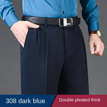 Pants Men Double Pleated High-Waist Formal Pants - Pants - ICPANS - Mad Fly Essentials