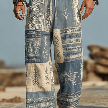 Harem Pants Men Tribal Print 3D Pants - Harem Pants - Seabreeze - Mad Fly Essentials