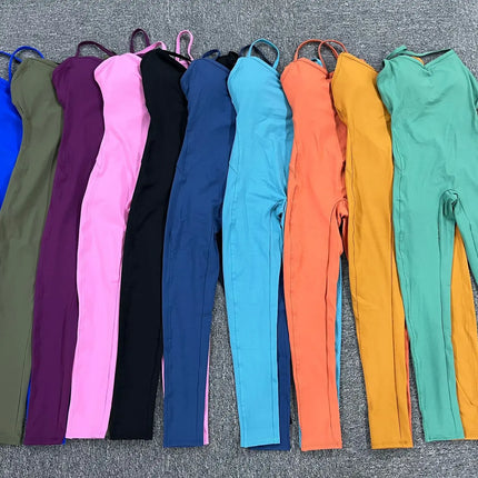 Jumpsuit Women Crisscross Backless Fitness Jumper - Jumpsuit - Faroot - Mad Fly Essentials