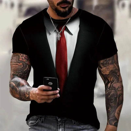 Men Fashion 3D Short Suit Graphic Shirts - Mad Fly Essentials