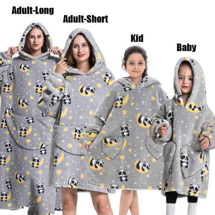 Hoodies Women Family Matching XL Lion Plush Blanket Hoodies - Animal Game - Mad Fly Essentials