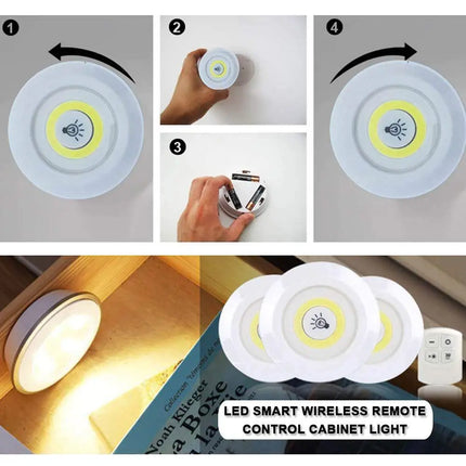 Super Bright 3W Cob-Under Cabinet-Kitchen LED Remote Night Light