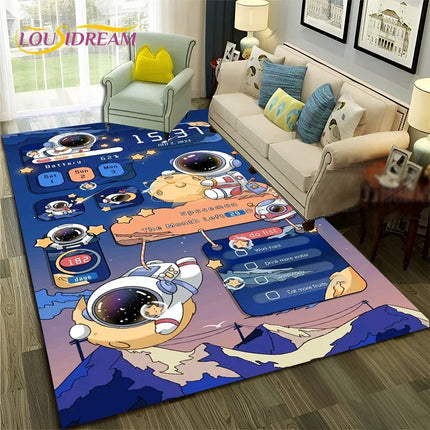 Area Rug Universe Space Galaxy Planet 3D Rug - Area Rug - Essential Rugs - Mad Fly Essentials
