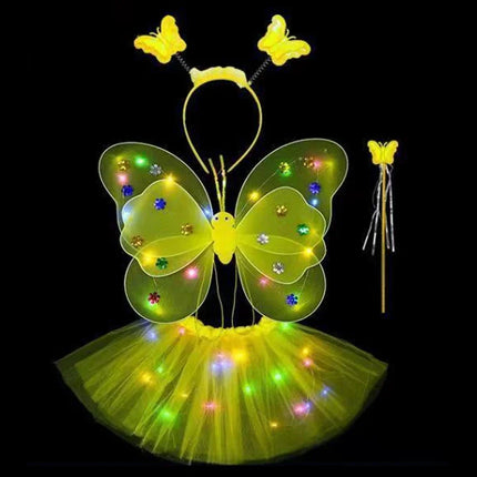 Girls Angel Valentines Day Butterfly Costume Skirt Set