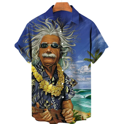 Men 2024 Summer Coconut Tiki Vacation Hawaiian Beach Shirts
