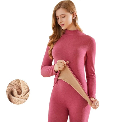 Pajama Set Women Purple Pink Thermal Intimate Sleepwear Set - Pajama Set - Vaambi - Mad Fly Essentials
