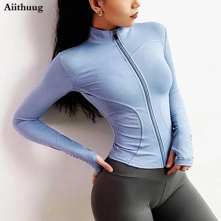 Women Full Zip Yoga Fitness Running Jacket