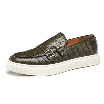 Men Retro British Casual Leather Crocodile Loafers - Mad Fly Essentials