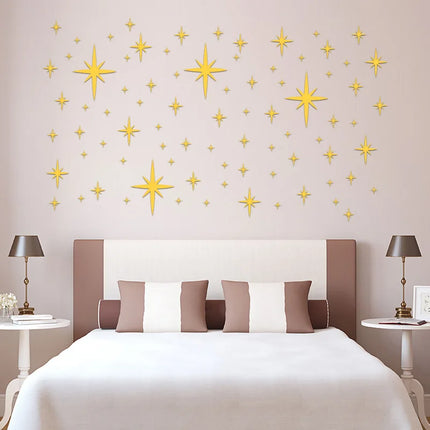 Home Decor 82PCS Star Mosaic Mirror Sticker Wall Decals - Home Decor - Zooyoo - Mad Fly Essentials