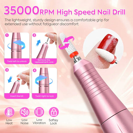 Nail Essentials 35k RPM Rechargeable Portable USB Nail Drill Machine - Nail Essentials - Maange - Mad Fly Essentials